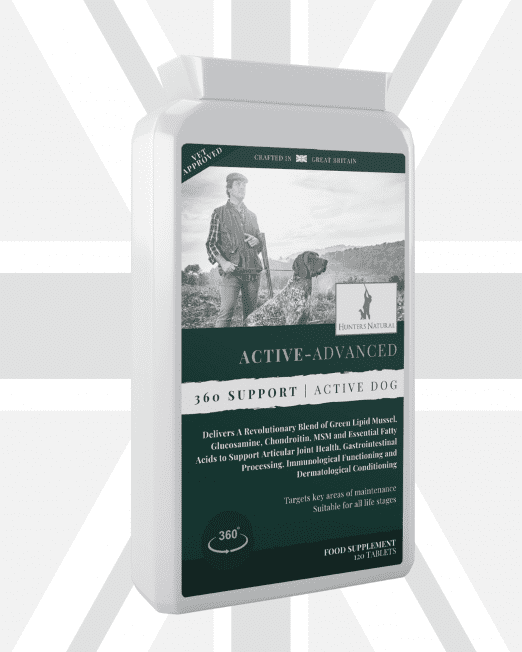 Active-Advanced Joint, Immune and Digestive Supplment for Active Working Dogs - Hunters Natural Front